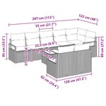 vidaXL Ensemble de Canapés 9 Pièces Marron polyrotin