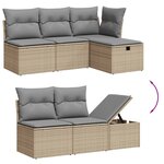 vidaXL Salon de jardin avec coussins 7Pièces mélange beige résine tressée
