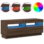 vidaXL Meuble TV avec lumières LED chêne marron 100x35x40 cm