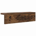 vidaXL Porte-manteau mural avec étagère Chêne fumé 40 x 10.5 x 10.5 cm