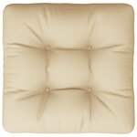 vidaXL Coussin de palette beige 58x58x10 cm tissu