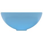 vidaXL Lavabo rond de salle de bain Bleu clair mat 32 5x14cm Céramique