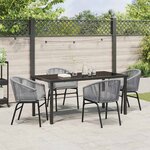 vidaXL Ensemble de salle à manger pour jardin 5 Pièces Gris Poly rotin