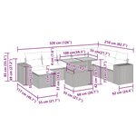 vidaXL Salon de jardin 9 Pièces avec coussins noir résine tressée