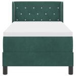 vidaXL Lit à ressorts avec matelas Vert foncé 200 x 80 cm Polyester