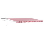 vidaXL Auvent rétractable électrique Rouge et Blanc 5 x 3 m