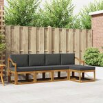 vidaXL Ensemble de canapés d'extérieur 5 pc Naturel et Anthracite