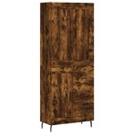 vidaXL Buffet haut Chêne fumé 69 5x34x180 cm Bois d'ingénierie