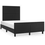 vidaXL Cadre de lit avec tête de lit Noir 120x200 cm Similicuir