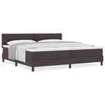 vidaXL Lit boxspring avec matelas Marron foncé 200 x 200 cm tissu