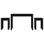 vidaXL Tables gigognes 3 Pièces Noir Bois de pin massif