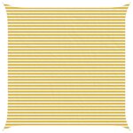 vidaXL Voile d'ombre Jaune et blanc 5 x 5 m HDPE