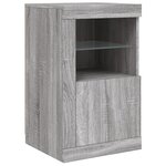 vidaXL Buffet avec lumières LED sonoma gris 142 5x37x67 cm