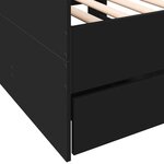 vidaXL Lit de jour avec tiroirs noir 75x190 cm bois d'ingénierie