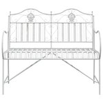 vidaXL Banc Blanc Métal 103 5 x 59 x 89 cm Durable Banc d'extérieur