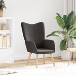 Fauteuil relaxant vidaXL Gris foncé en tissu ressemblant à de la laine bouclée