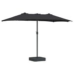 vidaXL Parasol de jardin Noir 385 x 209 x 244 cm Polyester