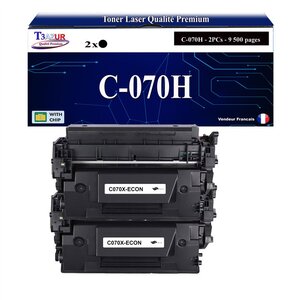 T3AZUR - 2x Toners compatibles avec Canon i-SENSYS LBP243dw  LBP246dw  MF461dw  MF463dw  MF465dw  X1440i  X1440iF  X1440P  X1440Pr remplace Canon 070H Noir - 9 500 pages