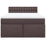 vidaXL Sommier à lattes de lit avec matelas Marron foncé 140x190 cm
