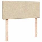 vidaXL Sommier à lattes de lit avec matelas crème 120x190 cm tissu