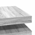 vidaXL Table basse rotative à 360 degrés sonoma gris 90x90x34 5 cm