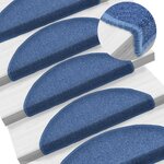 Vidaxl tapis d'escalier 5 pièces 65x28 cm bleu