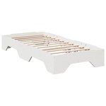 vidaXL Cadre de lit sans matelas empilable blanc 100x200cm bois massif