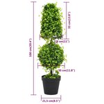 vidaXL Plante de buis artificiel avec pot Vert 100 cm