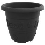 vidaXL Pots de plantes 6 Pièces Noir Ø 26 x 21.5 cm Plastique