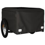 vidaXL Remorque de vélo noir et orange 45 kg fer