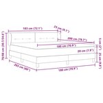 Lit avec sommier tapissier et matelas vidaXL en marron foncé  180x200 cm tissu