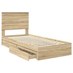 vidaXL Lit de Rangement Chêne Sonoma 90 x 200 cm Bois d'ingénierie