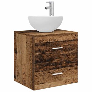vidaXL Meuble lavabo mural Bois ancien 49 5 x 35 x 63 cm