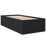 vidaXL Cadre de lit noir 100x200 cm bois d'ingénierie