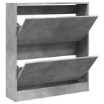 vidaXL Armoire à chaussures gris béton 80x21x87 5 cm bois d'ingénierie