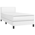 vidaXL Sommier à lattes de lit avec matelas Blanc 100x200cm Similicuir