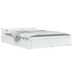vidaXL Cadre de lit sans matelas avec tiroirs blanc 120x200 cm