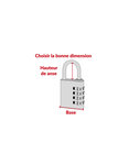 THIRARD - Cadenas à code Type 1  intérieur  alu  bleu  30mm  3 chiffres - THIRARD