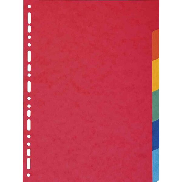 Jeu de 6 intercalaires carton 220g recyclé A4 multicolore x 50 EXACOMPTA