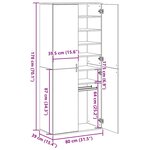vidaXL Highboard Bois Vieilli 80x39x178 cm