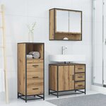 vidaXL Ensemble de mobilier de salle de bain 3 Pièces Chêne artisanal