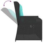 vidaXL Banc de jardin avec coussin Noir Poly rotin