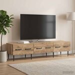 vidaXL Meuble TV 147 x 34 5 x 30 cm Chêne artisanal Bois d'ingénierie