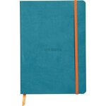 Carnet souple Rhodiarama 160 pages ligné 14 8 x 21 cm  bleu turquoise