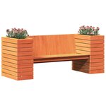 vidaXL Banc avec jardinières cire marron 167 5x60x65cm bois massif pin