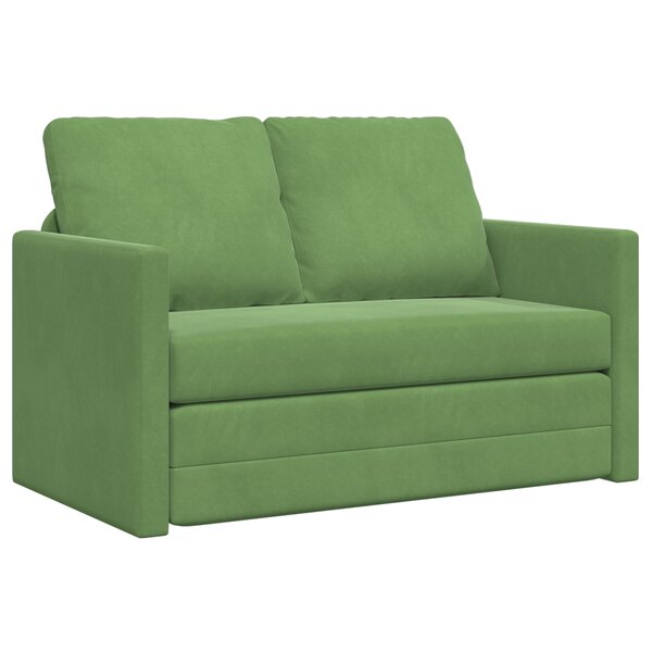 vidaXL Loveseat Vert clair Tissu  Bois 2 places Loveseat Rectangulaire