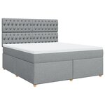vidaXL Sommier à lattes de lit avec matelas Gris clair 180x200cm Tissu