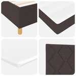 vidaXL Lit à ressorts avec matelas Marron foncé 200 x 200 cm tissu