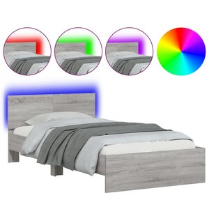 vidaXL Cadre de lit sans matelas avec lumières LED 100x200 cm
