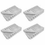 vidaXL Couverture en Fourrure de Lapin Synthétique Olite 4 Pièces Gris